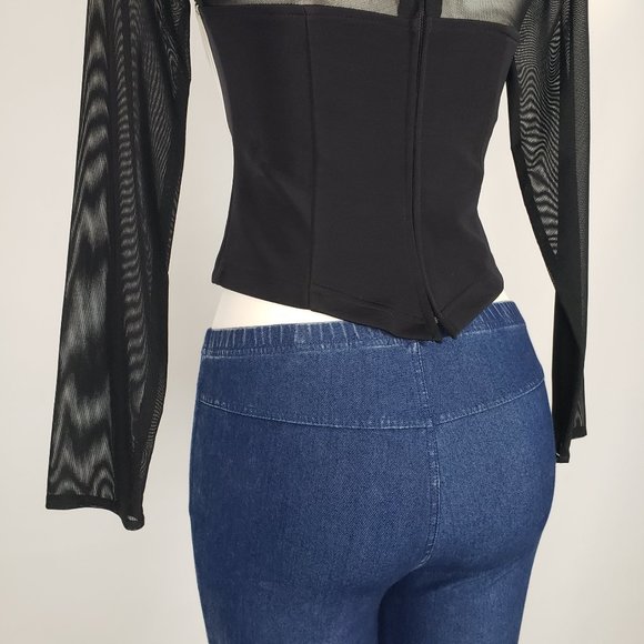 Ribkoff Trends Black Striped Top Size 8 - Picture 9 of 10